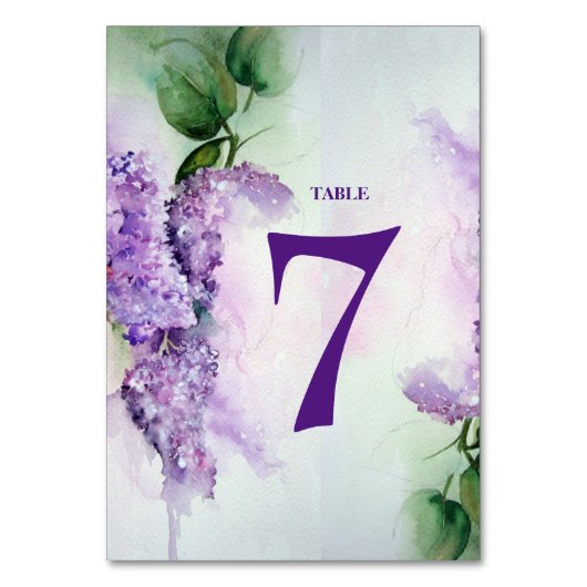 Elegant Lila Flowers Wedding Kaart (Voorkant)