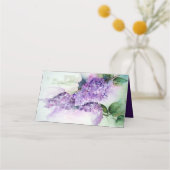 Elegant Lila Flowers Wedding Place Card (Achterkant)
