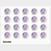 Elegant Lila Flowers Wedding Ronde Sticker (Vel)