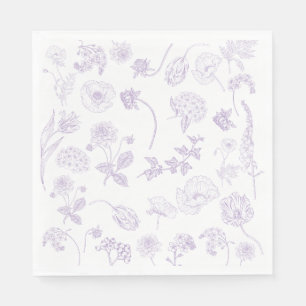 Elegant Lila Lavendel Bloementuin Servet