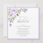 Elegant Lila Lavender Botanische Bridal Brunch Kaart (Voorkant)