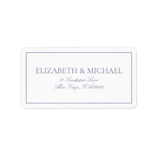 Elegant Lila Lavender Classic Script Return Etiket