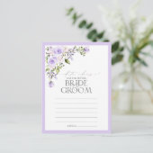 Elegant Lila Lavender Floral Date Ideeën Briefkaart (Staand voorkant)