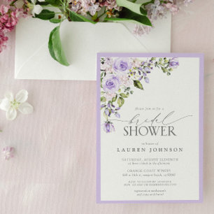 Elegant Lila Lavender Floral Vrijgezellenfeest Kaart