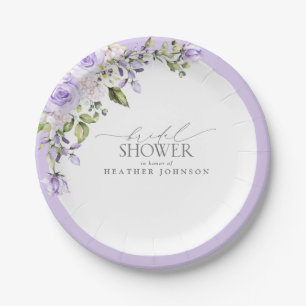 Elegant Lila Lavender Floral Vrijgezellenfeest Papieren Bordje