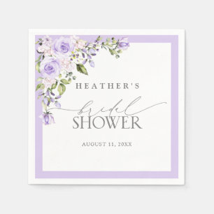Elegant Lila Lavender Floral Vrijgezellenfeest Servet