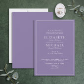 Elegant Lila lavender Klassieke bruiloft met scrip Kaart