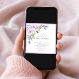 Elegant Lila Lavender Virtueel Vrijgezellenfeest U Kaart