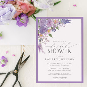 Elegant Lila Lavender Waterverf Vrijgezellenfeest Kaart