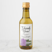 Elegant Lila Paars Roos Weddenschap Hartelijk dank Wijn Etiket (Voorkant)