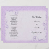 Elegant Lila Scrollwork Wedding Programme (Voorkant / Achterkant)