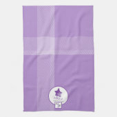 Elegant Lila Violet Tartan Monogram Theedoek (Verticaal)