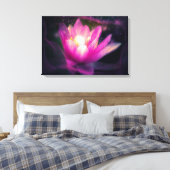 Elegant Lila water Lily Lotus-ventilator op Paars Canvas Afdruk (Insitu (Slaapkamer))