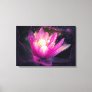 Elegant Lila water Lily Lotus-ventilator op Paars Canvas Afdruk