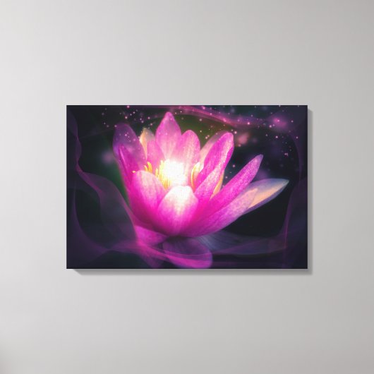 Elegant Lila water Lily Lotus-ventilator op Paars Canvas Afdruk (Voorkant)