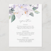 Elegant Lila Waterverf Weddenschap Informatie Informatiekaartje (Voorkant)