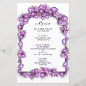 Elégant Lilac Blanc Arc Floral Mariage Menu (Devant)