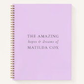 Élégant Lilac Purple Hopes et Dreams Journal (Devant)
