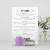 Élégant Lilac Purple Rose Budget Mariage Menu (Debout devant)