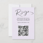 Élégant Lilac QR Code RSVP Mariage (Devant)