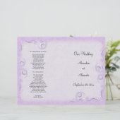Élégant Lilac Scrollwork Wedding Programme (Debout devant)