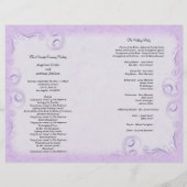Élégant Lilac Scrollwork Wedding Programme (Dos)