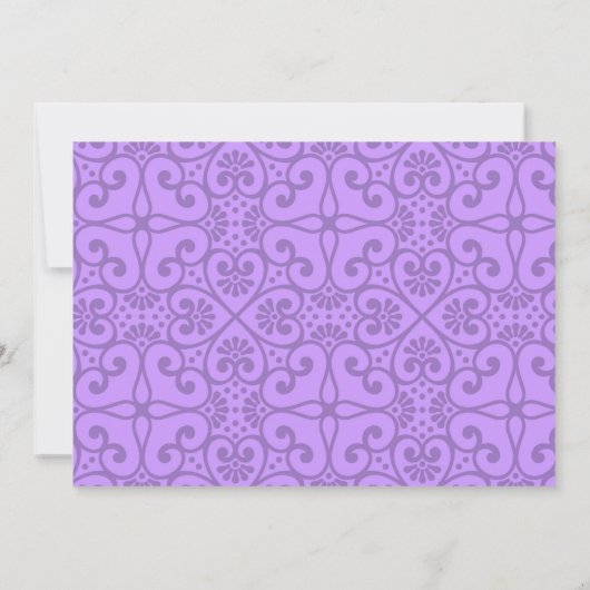 Élégant Lilac violet Floral Quinceanera Merci (Dos)