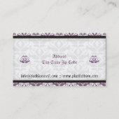Elégant lilas violet damassé cartes de visite mode (Dos)