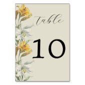 Élégant Lily Florals Mariage Numéro de table (Dos)
