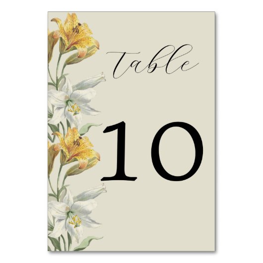 Élégant Lily Florals Mariage Numéro de table (Par défaut)