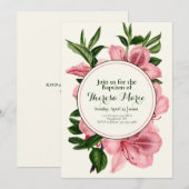 Elegant Lily ThMED Baptism Invitation Kaart (Voorkant / Achterkant)