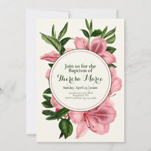Elegant Lily ThMED Baptism Invitation Kaart