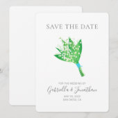 Elegant Lily van de Valley Bouquet Save the Date (Voorkant / Achterkant)