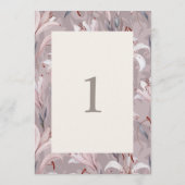 Elegant Lily Wedding Table Numbers 1–30 Kaart (Achterkant)