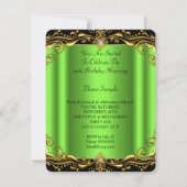 Elegant Lime Green Black op Gold Birthday Party Kaart (Achterkant)