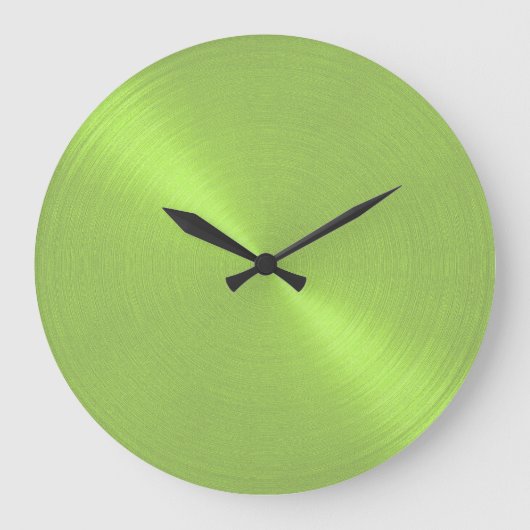 Elegant Lime Green Sheen Grote Klok (Voorkant)