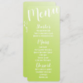 Elegant lime groen ombre menu (Voorkant / Achterkant)