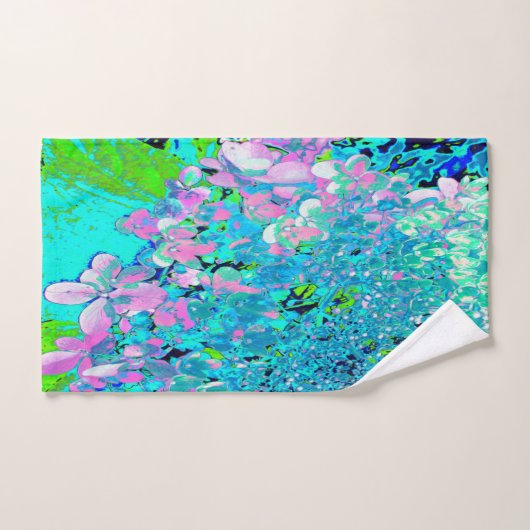 Élégant Limelight rose et bleu Hydrangea (Serviette à main)
