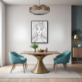 Elegant Line Art Portrait Moderne Wall Art poster