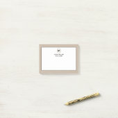 Elegant Linen Gold Monogram Post-it® Notes (Op bureau)
