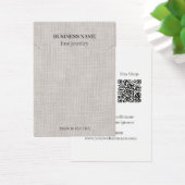 Elegant Linen QR Code Jewelry Business Ketting Visitekaartje (Bureau)
