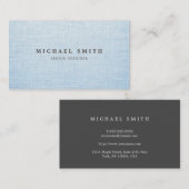 Elegant Linen Texture Business Card Visitekaartje (Voorkant / Achterkant)