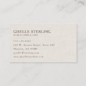 Elegant Linen Visitekaartje (Achterkant)