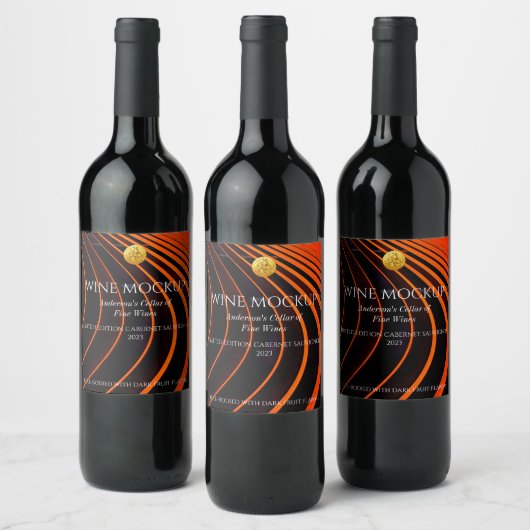 Elegant Lines Custom Wine Labels Wijn Etiket (Flessen)