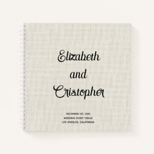Élégant Linge Moderne Script Mariage Livre d'hôtes