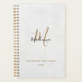 Elégant Linge Noir Or Moderne Nom Monogramme (Devant)