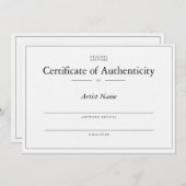 Elegant, linnen Certificate of Authenticity for ar Bedankkaart (Voorkant / Achterkant)