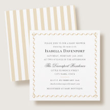 Elegant Lint Baby Shower Script Strepen Goud