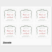 Elegant lint boog kerst kaars pot label (Vel)