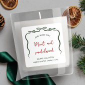 Elegant lint boog kerst kaars pot label